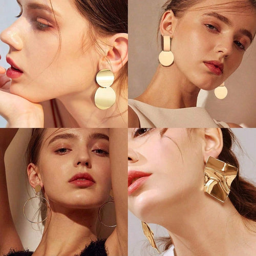 Fashion Earring13 Pairs Statement Drop Dangle Earrings Gold Stud Earrings For Women And Fashion Big Geometric Earrings Hanging Earring Set Jewelry Gifts