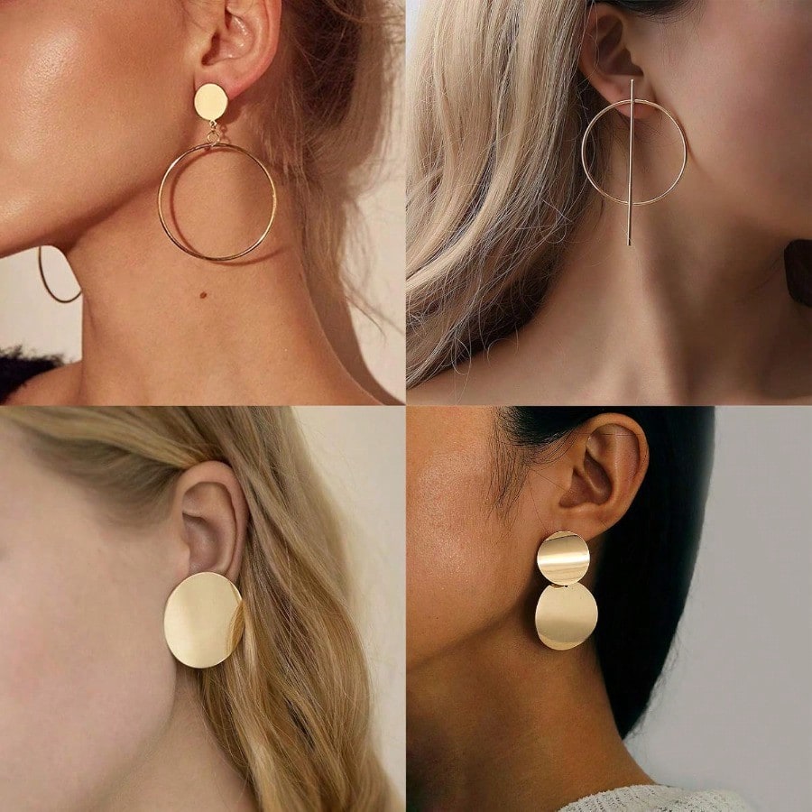 Fashion Earring13 Pairs Statement Drop Dangle Earrings Gold Stud Earrings For Women And Fashion Big Geometric Earrings Hanging Earring Set Jewelry Gifts